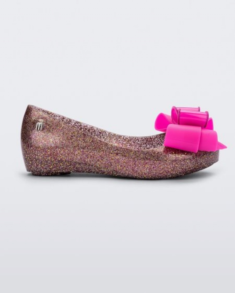 Mini Melissa Flats Ultragirl Sweet Niños Clear Glitter/Pink España | noiAfcrD