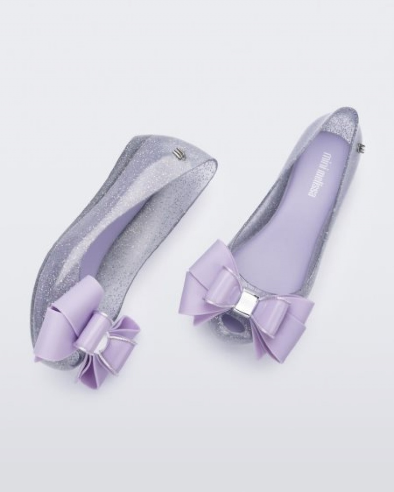 Mini Melissa Flats Ultragirl Sweet Niños Clear Glitter/Lilac España | u6ge8Pc5