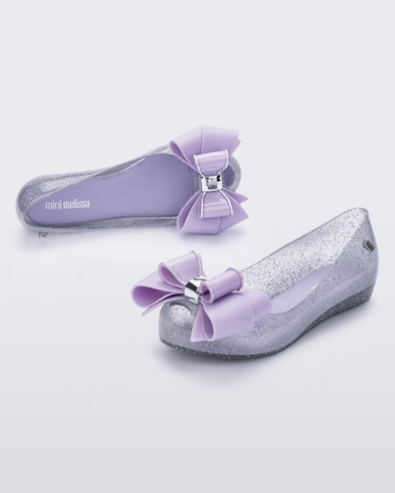 Mini Melissa Flats Ultragirl Sweet Niños Clear Glitter/Lilac España | u6ge8Pc5