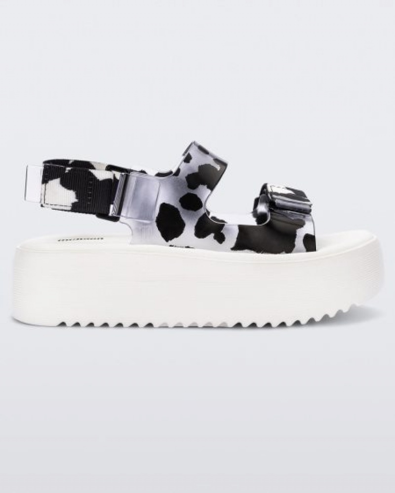 Melissa Platforms Brave Papete Plataforma Mujer White/Glass/Black España | vMgAE9VT