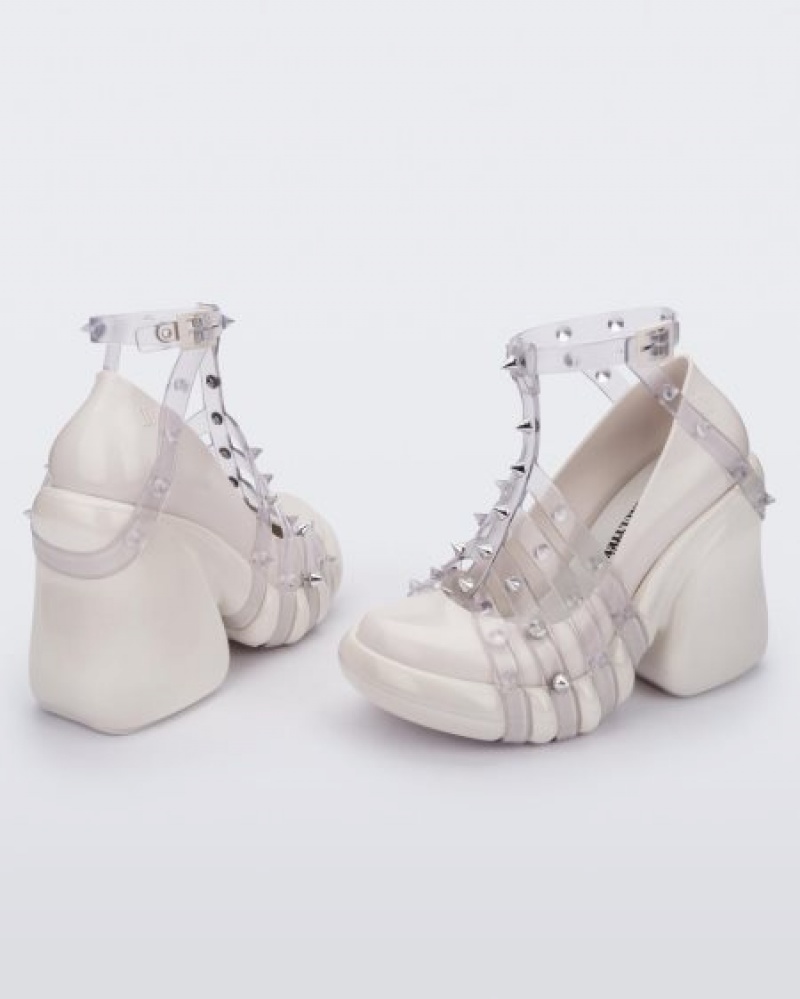 Melissa Platforms Punk Love Heel Mujer White/Clear España | sEMaUQmQ