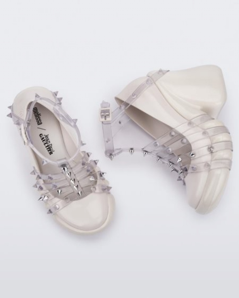 Melissa Platforms Punk Love Heel Mujer White/Clear España | sEMaUQmQ