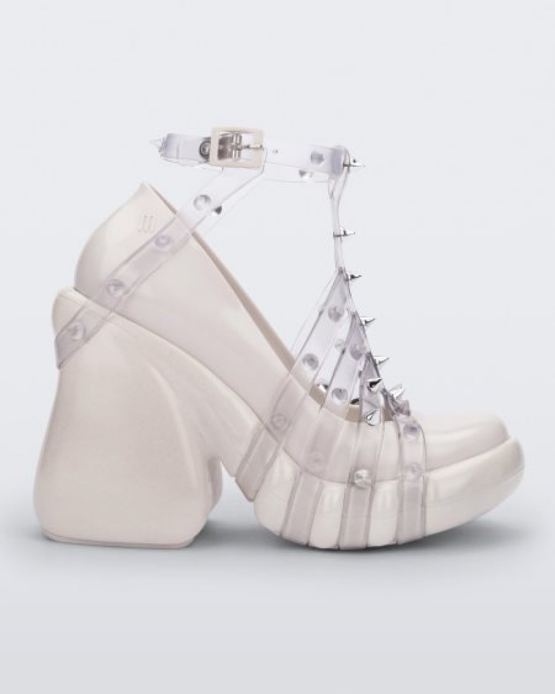 Melissa Platforms Punk Love Heel Mujer White/Clear España | sEMaUQmQ