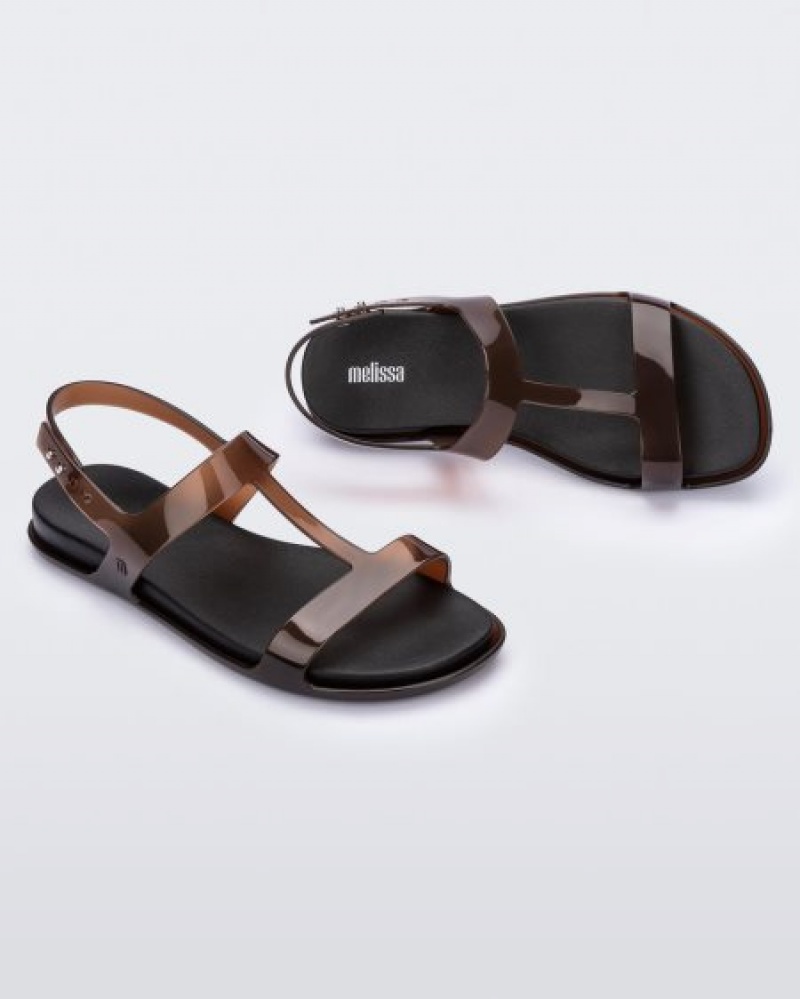 Melissa Sandalias Adore Mujer Clear Brown/Black España | TPBKygvG