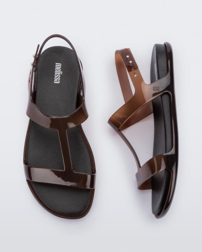 Melissa Sandalias Adore Mujer Clear Brown/Black España | TPBKygvG