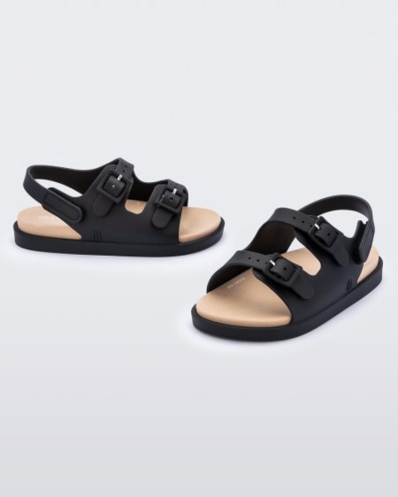 Mini Melissa Sandalias Anchos Sandal Bebe Black/Beige España | DHzNvJMN