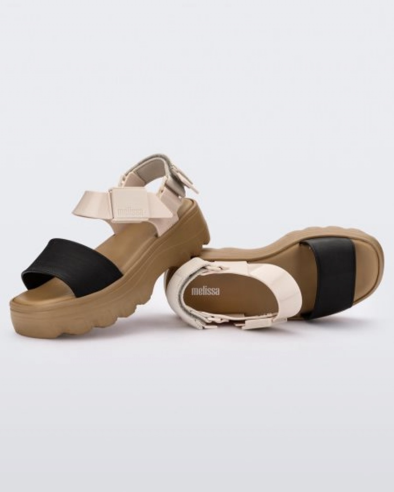 Melissa Sandalias Kick Off Sandal Mujer Beige/Black España | aqlLCrnZ