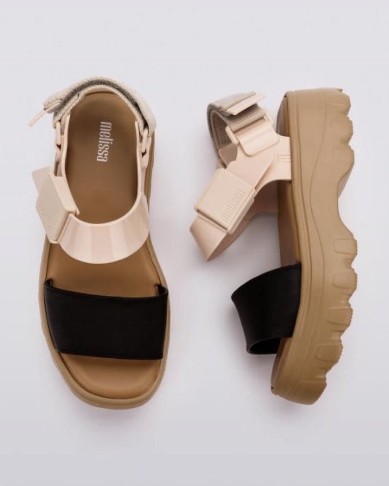 Melissa Sandalias Kick Off Sandal Mujer Beige/Black España | aqlLCrnZ