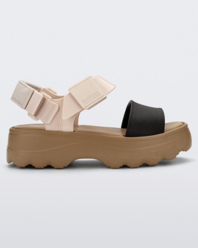 Melissa Sandalias Kick Off Sandal Mujer Beige/Black España | aqlLCrnZ