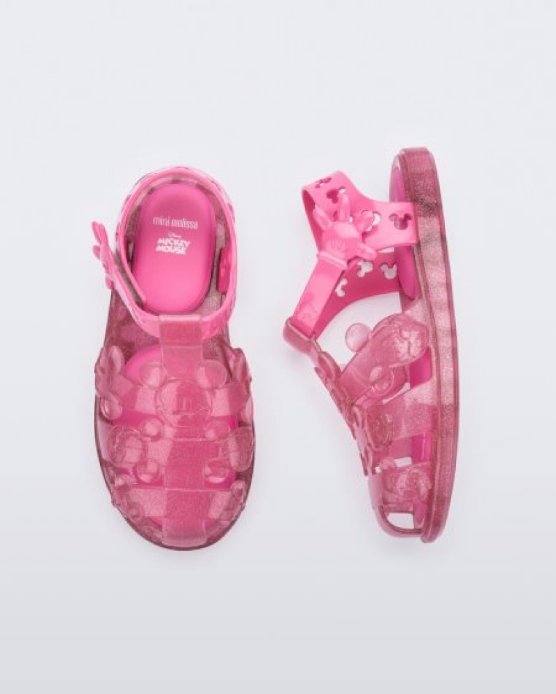 Mini Melissa Sandalias Magic Niños Glitter Pink/Pink España | EzwR05j1