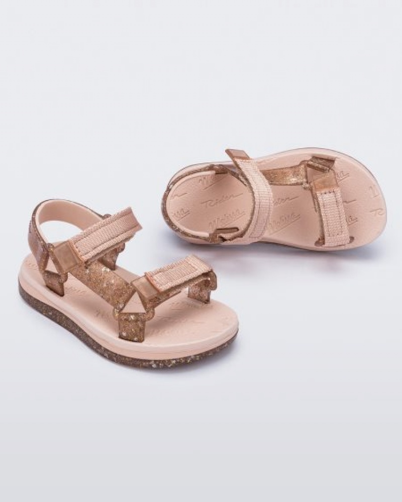 Mini Melissa Sandalias Papete Bebe Pink/Pink Glitter España | lEPjH23B