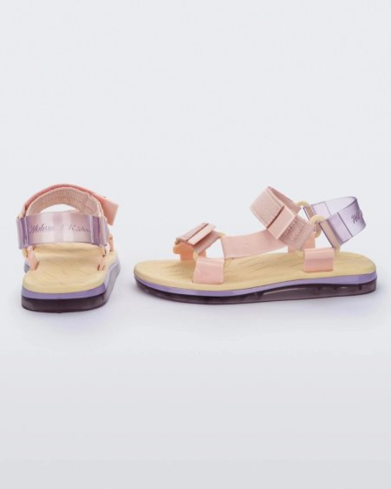 Melissa Sandalias Papete Mujer Pink/Yellow España | hQiqicYu