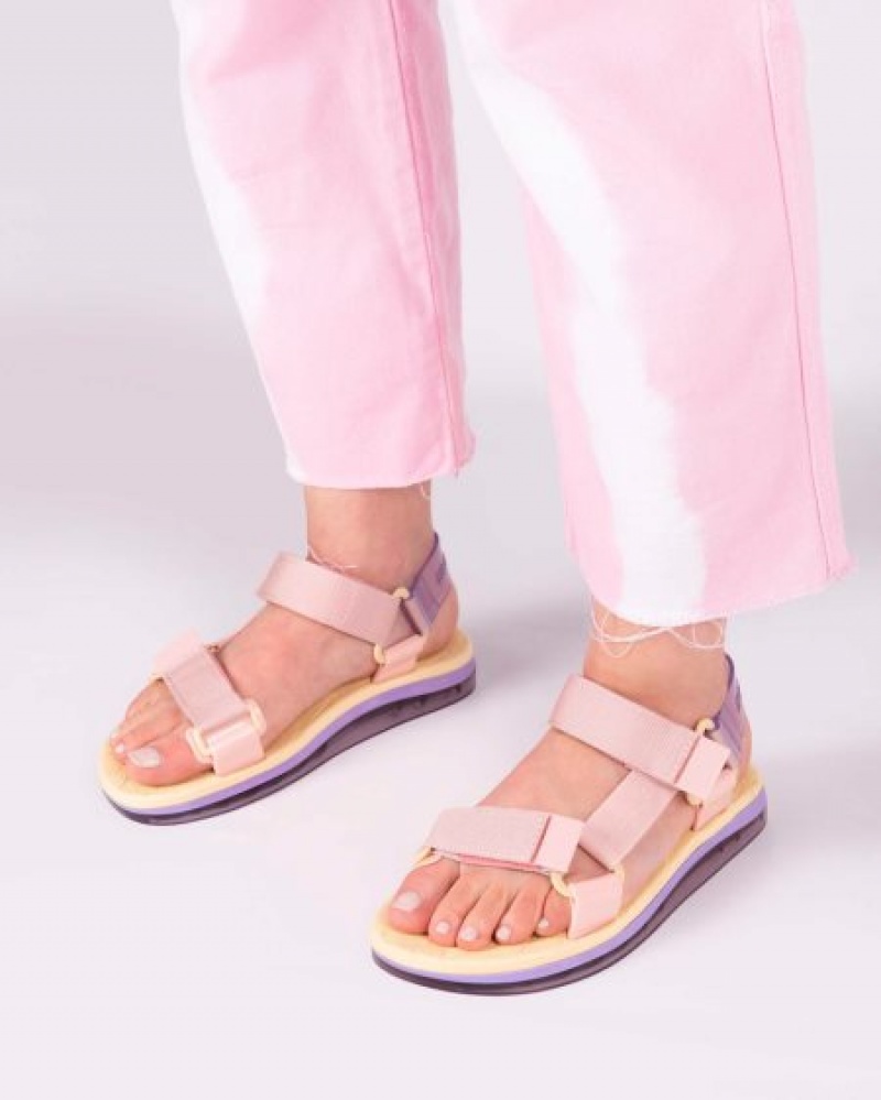 Melissa Sandalias Papete Mujer Pink/Yellow España | hQiqicYu