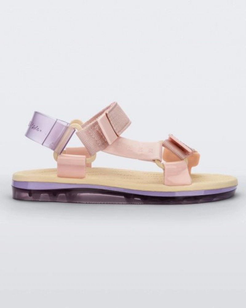 Melissa Sandalias Papete Mujer Pink/Yellow España | hQiqicYu