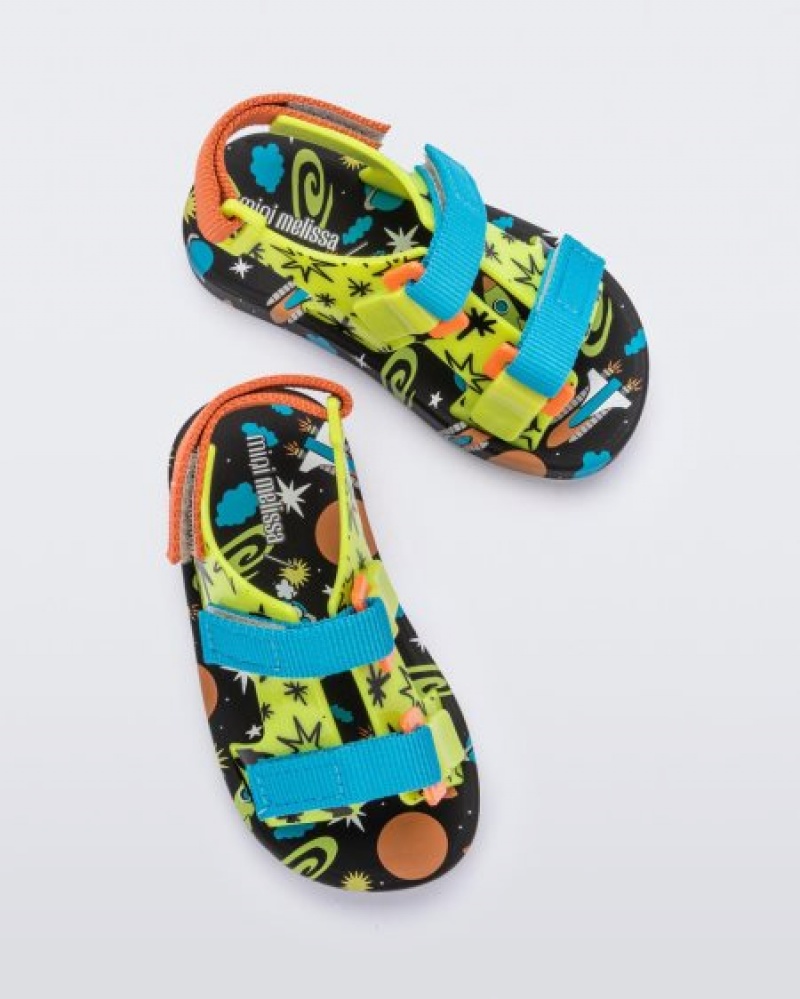 Mini Melissa Sandalias Ping Pong Bebe Black/Green España | 4OS7ArKM