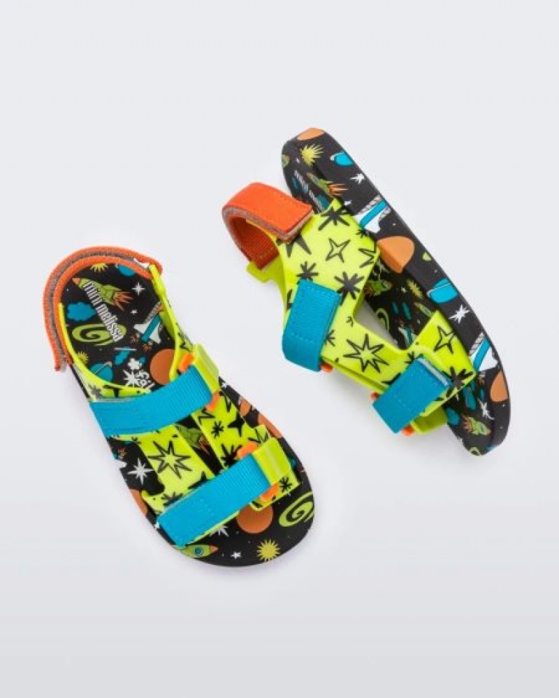 Mini Melissa Sandalias Ping Pong Niños Black/Green España | vEDuR7kx