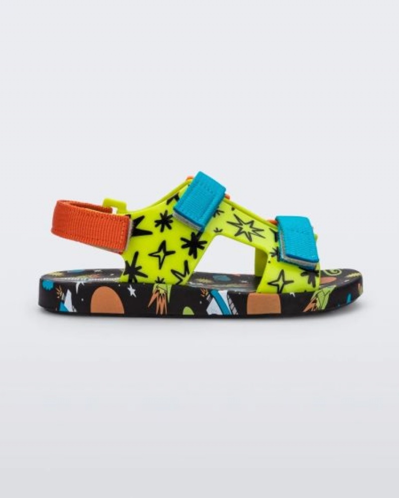 Mini Melissa Sandalias Ping Pong Niños Black/Green España | vEDuR7kx