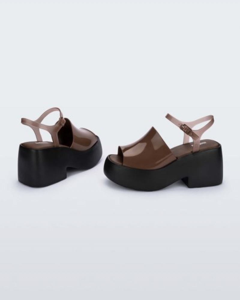 Melissa Sandalias Pose Mujer Black/Brown España | Eek7bbWw