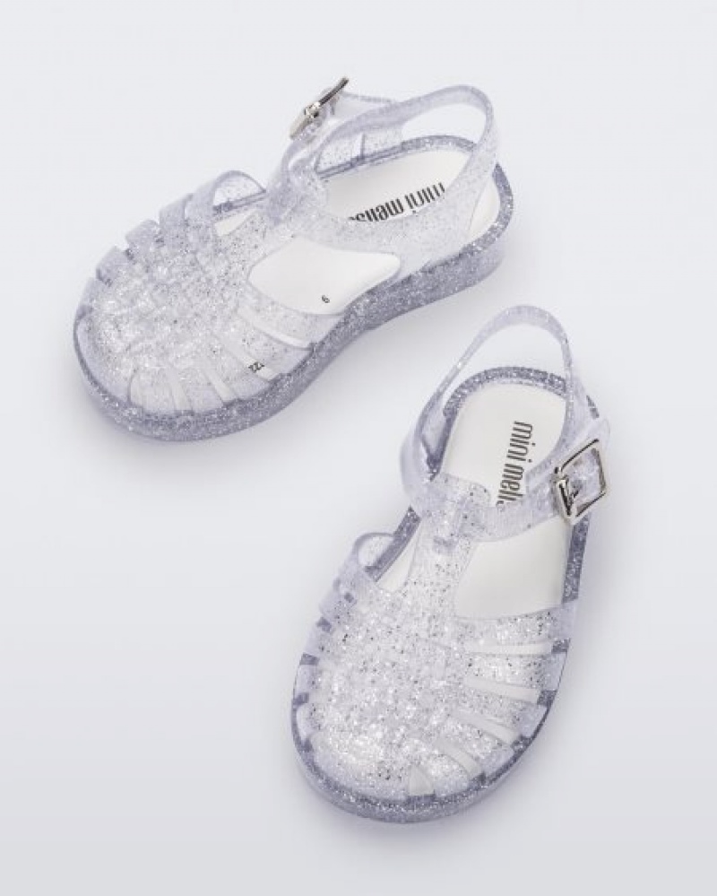 Mini Melissa Sandalias Possession Bebe Glass/Glitter/Sliver España | 5UIBSCXT