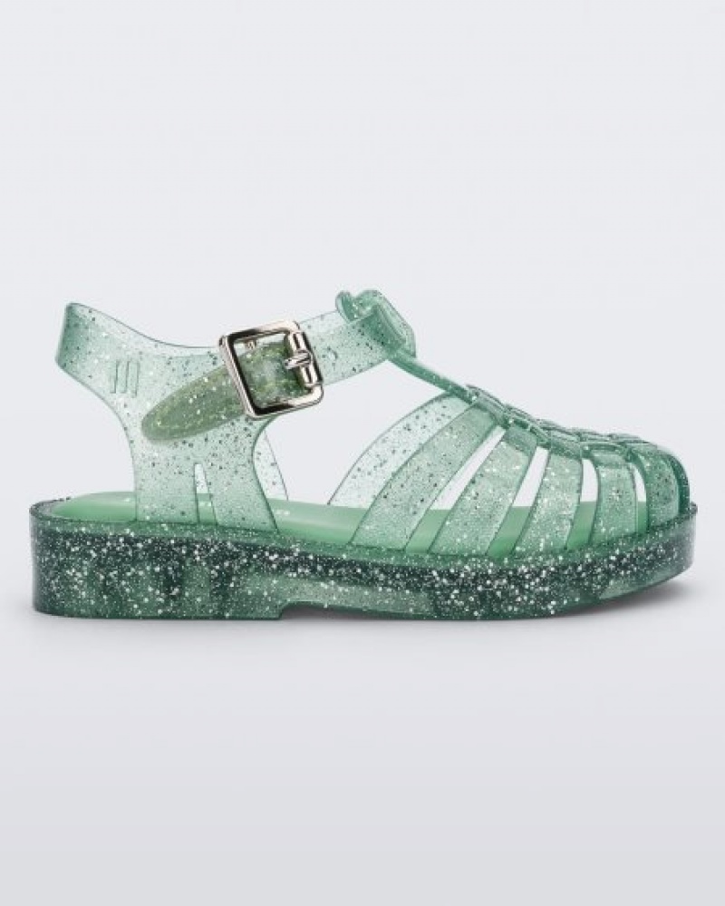 Mini Melissa Sandalias Possession Bebe Green/Glitter/Silver España | hlXH3gvR