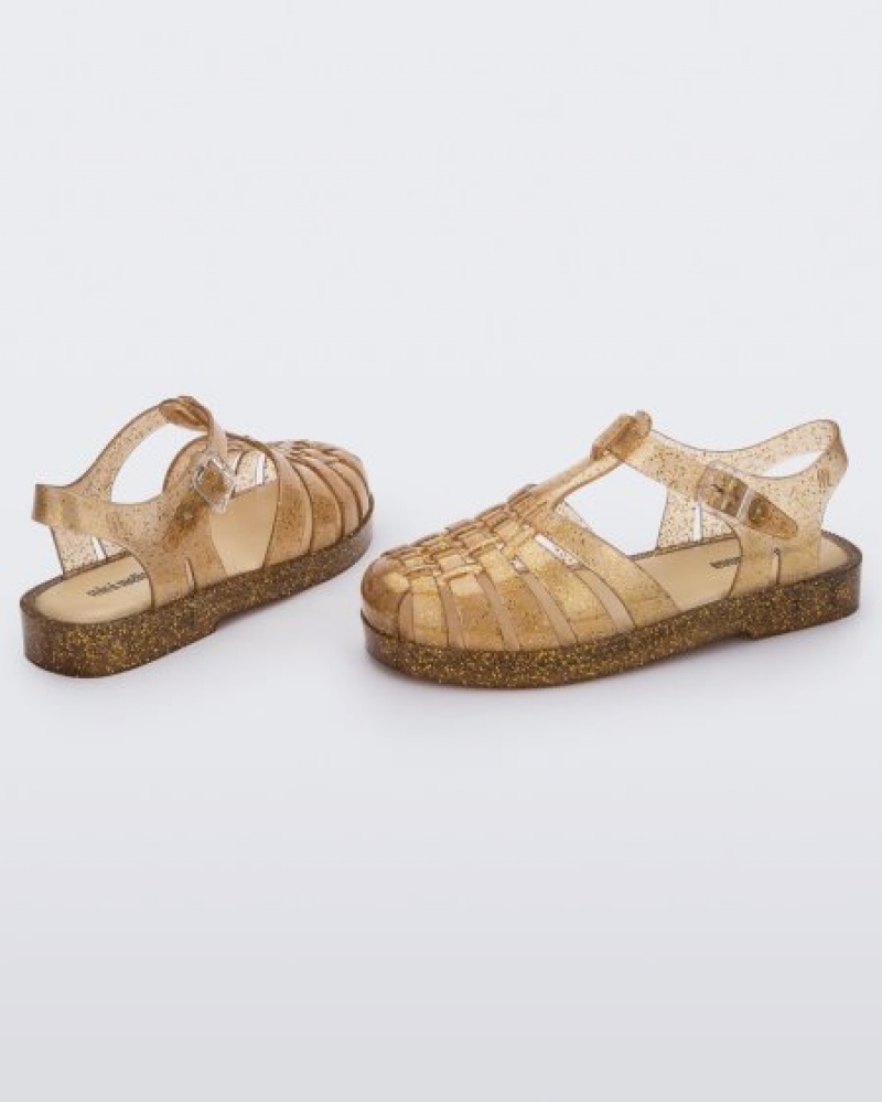 Mini Melissa Sandalias Possession Niños Beige/Glitter/Gold España | hoFFnhbg