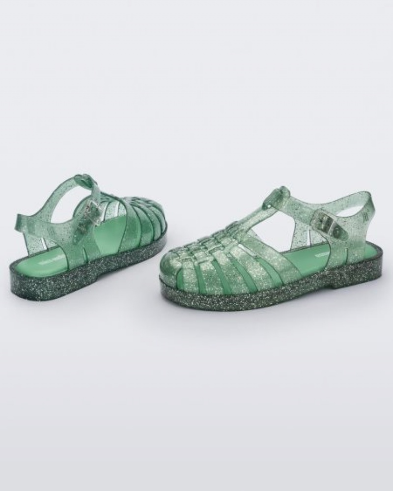 Mini Melissa Sandalias Possession Niños Green/Glitter/Silver España | 0EwDfttP