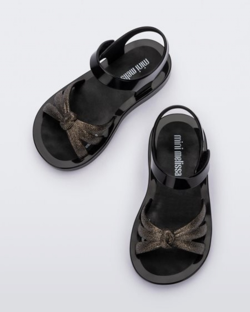 Mini Melissa Sandalias Precious Bebe Glitter/Black España | d3L7GvdG