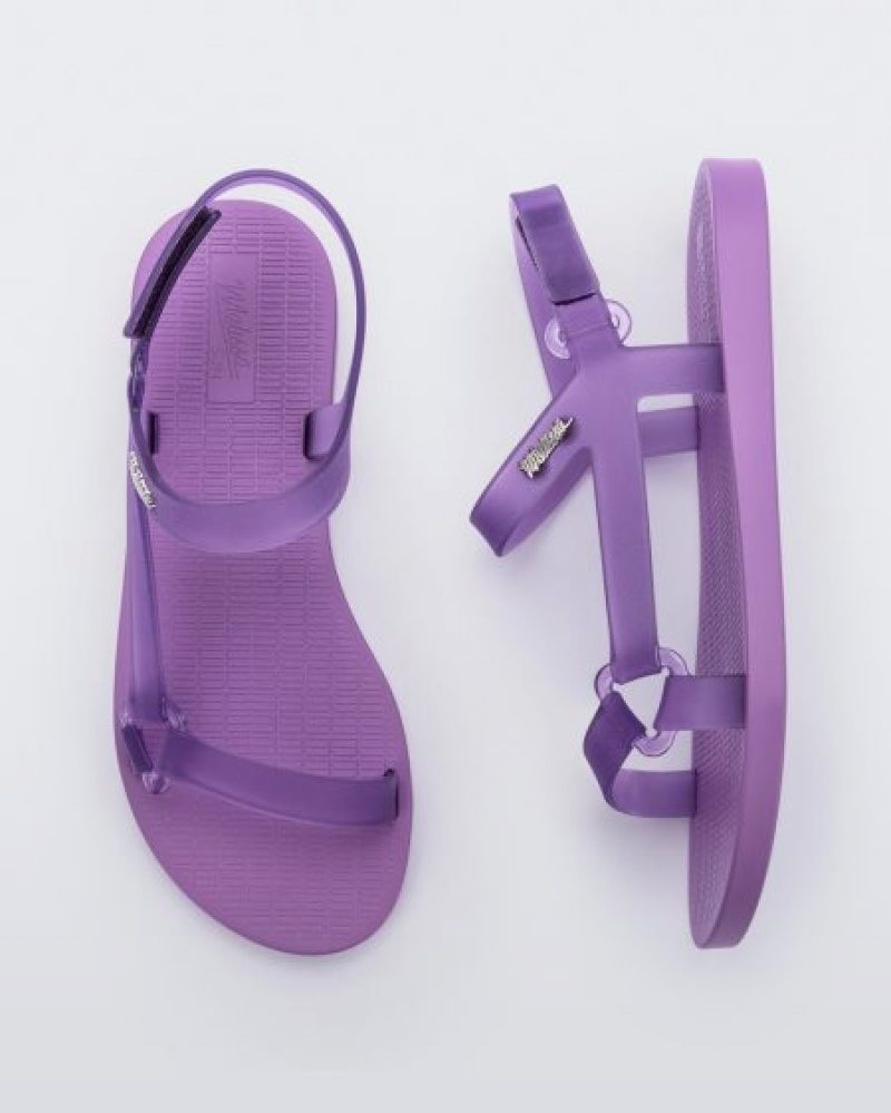 Melissa Sandalias Sun Downtown Mujer Lilac/Clear Lilac España | InFcVO0C