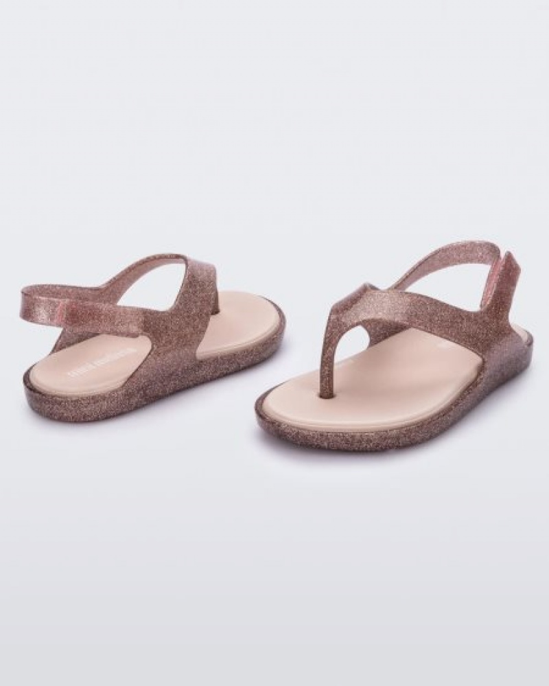 Mini Melissa Sandalias Sunny Bebe Clear Glitter/Pink España | 61y7v0ZA