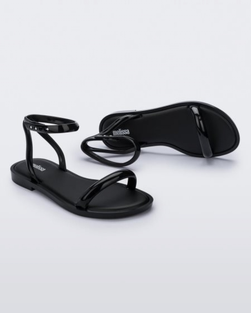 Melissa Sandalias Wave Sandal Mujer Negras España | rKzpaSSW