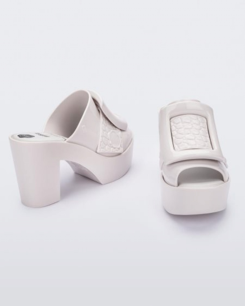 Melissa Tacones Hebilla Up Mule Mujer White/White España | 4EnNNaMI