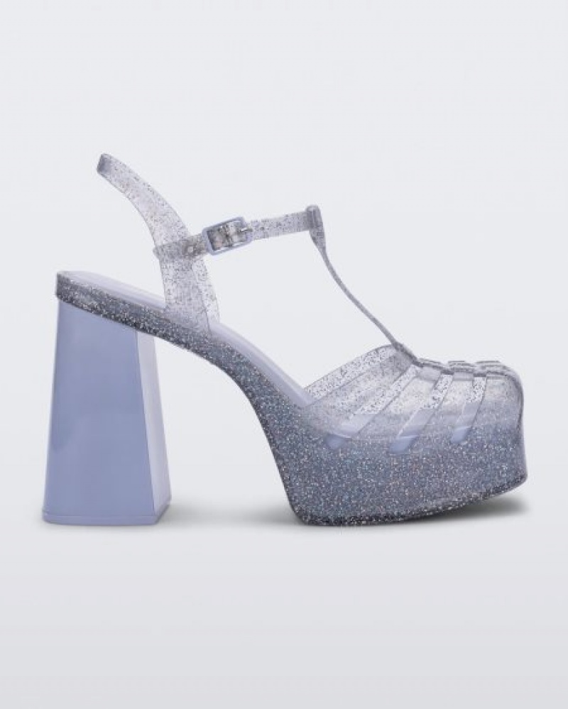 Melissa Tacones Party Heel Mujer Glitter Clear España | 1DrK4EDR