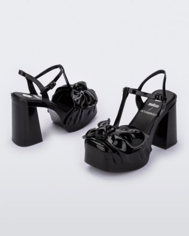 Melissa Tacones Tie Party Heel Mujer Negras España | TlKQBUVZ