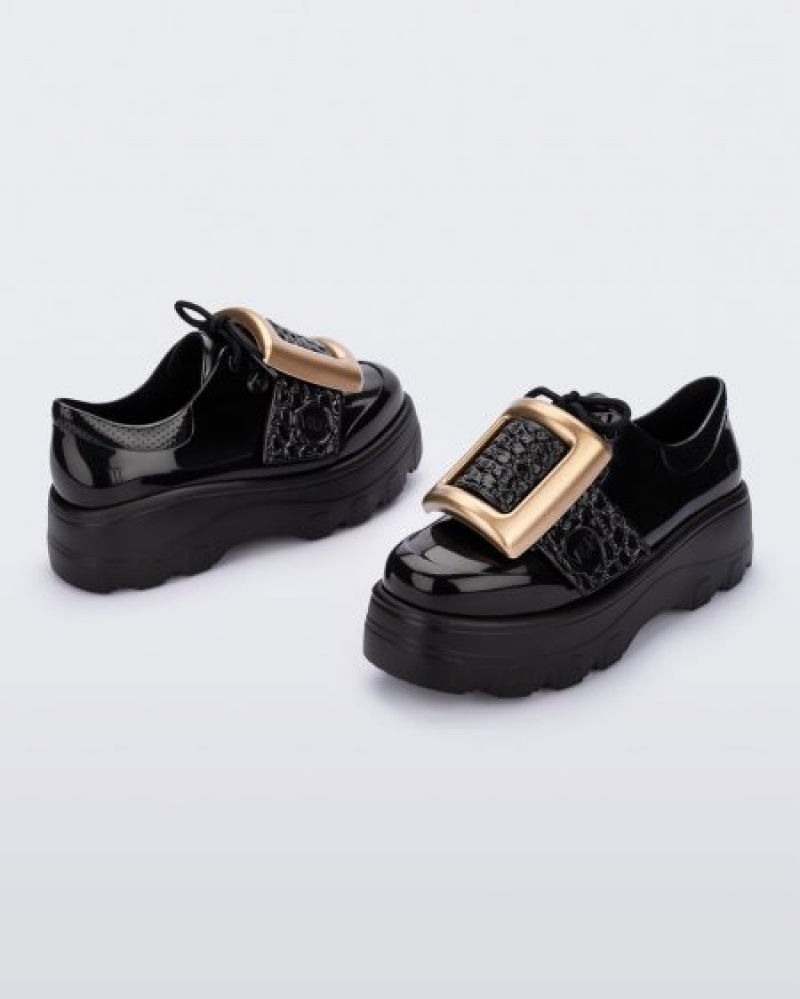 Melissa Zapatillas Hebilla Up Kick Off Mujer Black/Black/Gold España | hMjkr1PA