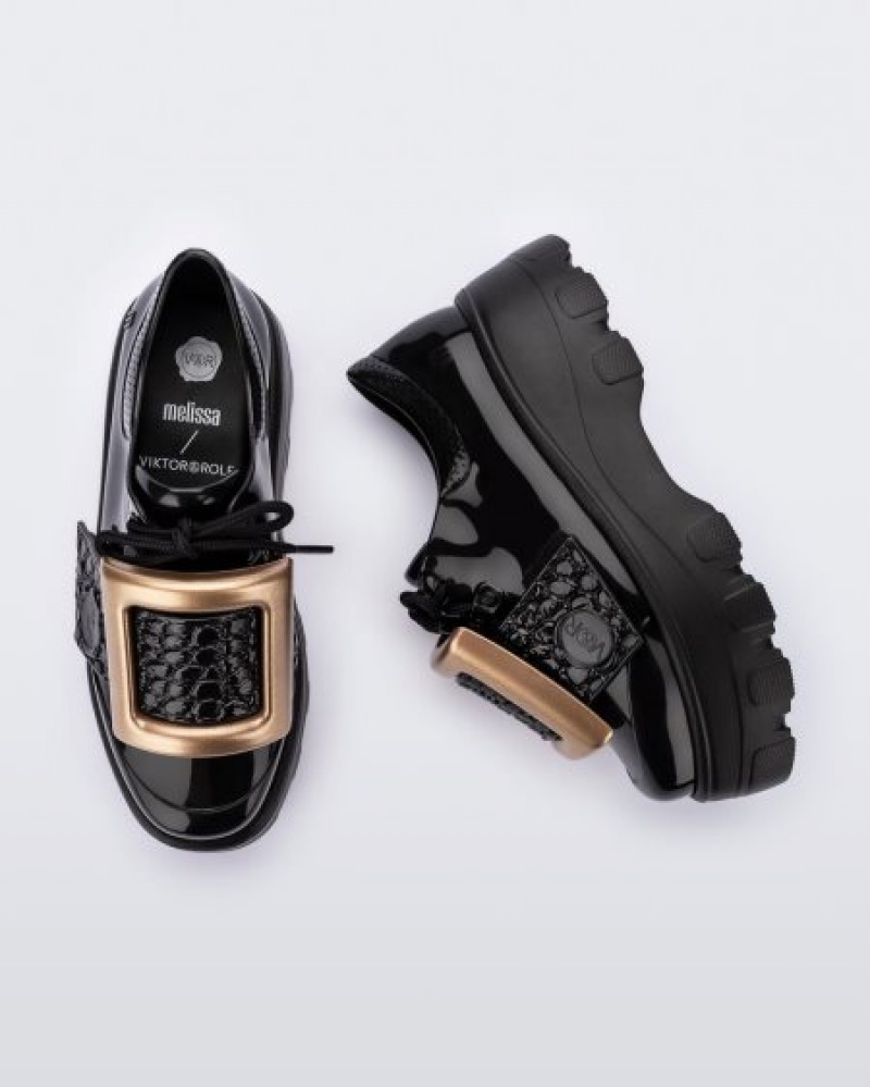 Melissa Zapatillas Hebilla Up Kick Off Mujer Black/Black/Gold España | hMjkr1PA