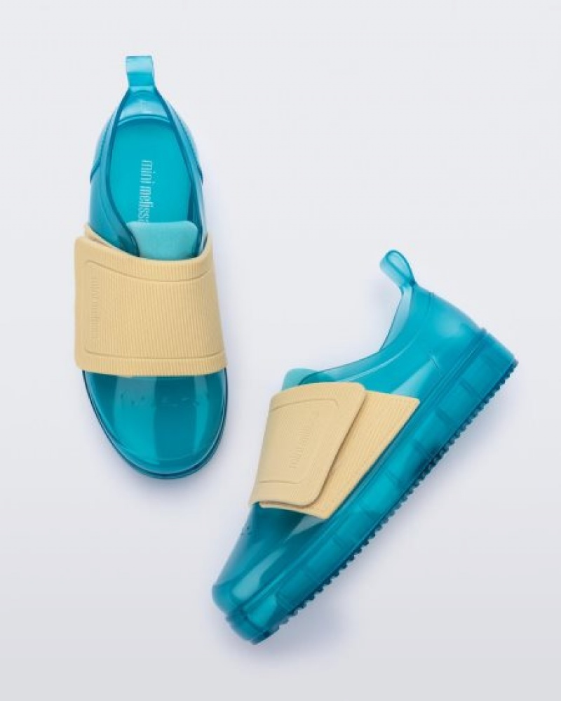 Mini Melissa Zapatillas Jelly Pop Sneaker Niños Blue/Yellow España | 77gqXvwB